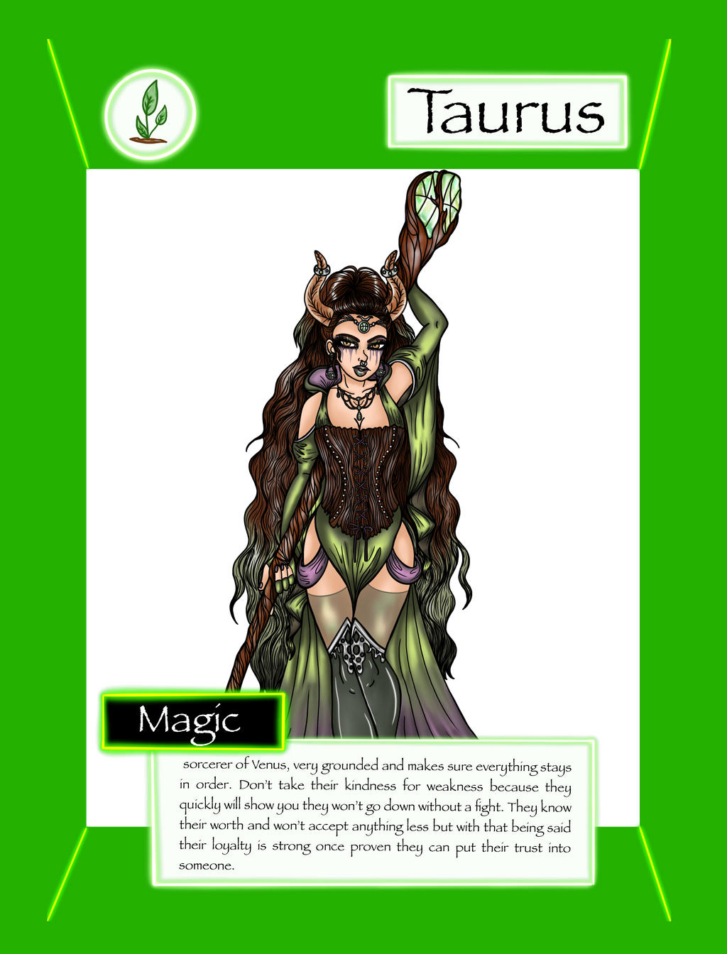 Taurus trading card